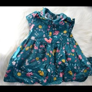 Teal Floral Carter’s Dress with Teal Bloomers